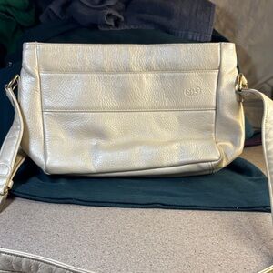 SAS Elegant Cream Leather Shoulder Bag